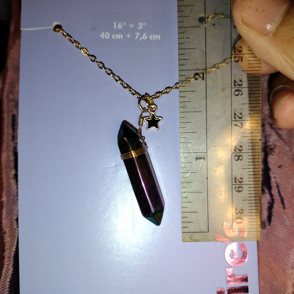 Gold and Purple Pendant Necklace
